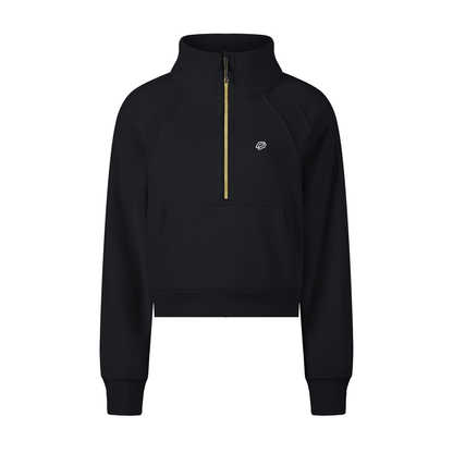 Cropped Half-Zip Sweatshirt