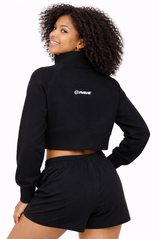 Cropped Half-Zip Sweatshirt